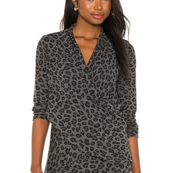 Grey Leopard Print Wrap 